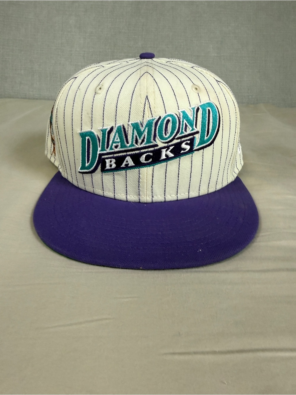 Arizona Diamondbacks New Era 59FIFTY Fitted Hat 7 1/2 Pinstripe Purple Brim MLB